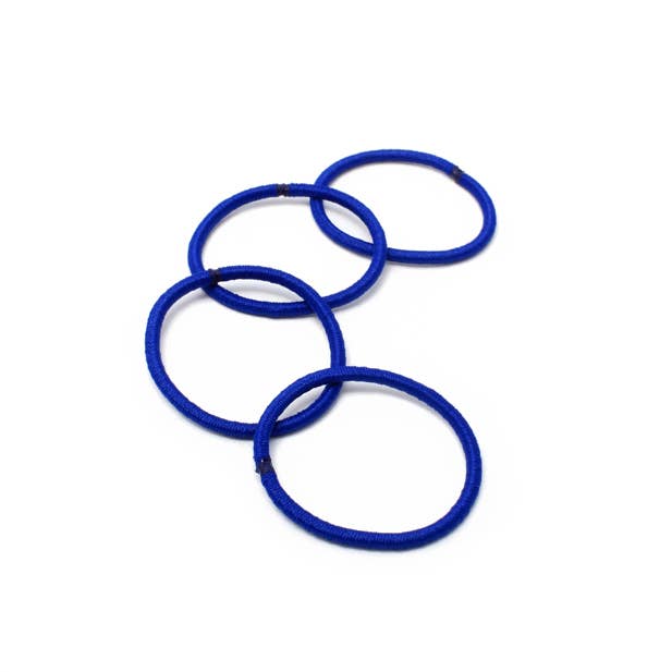 Royal Blue Clips, elastic bands and gingham aliceband set