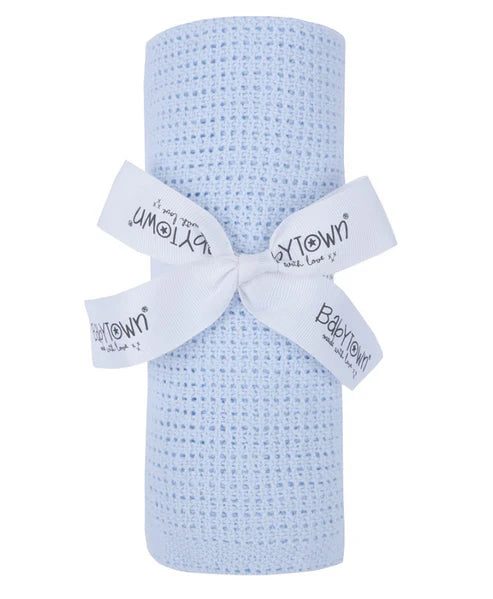 Baby Gift Soft Handle Blue Cellular Soft Shawl