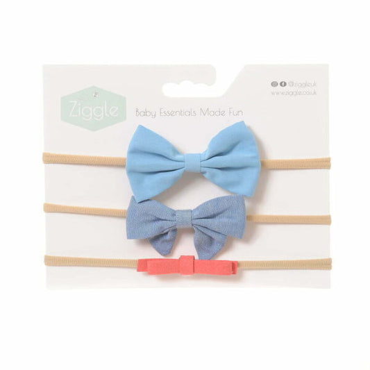 Blue and Coral Hairbow Set