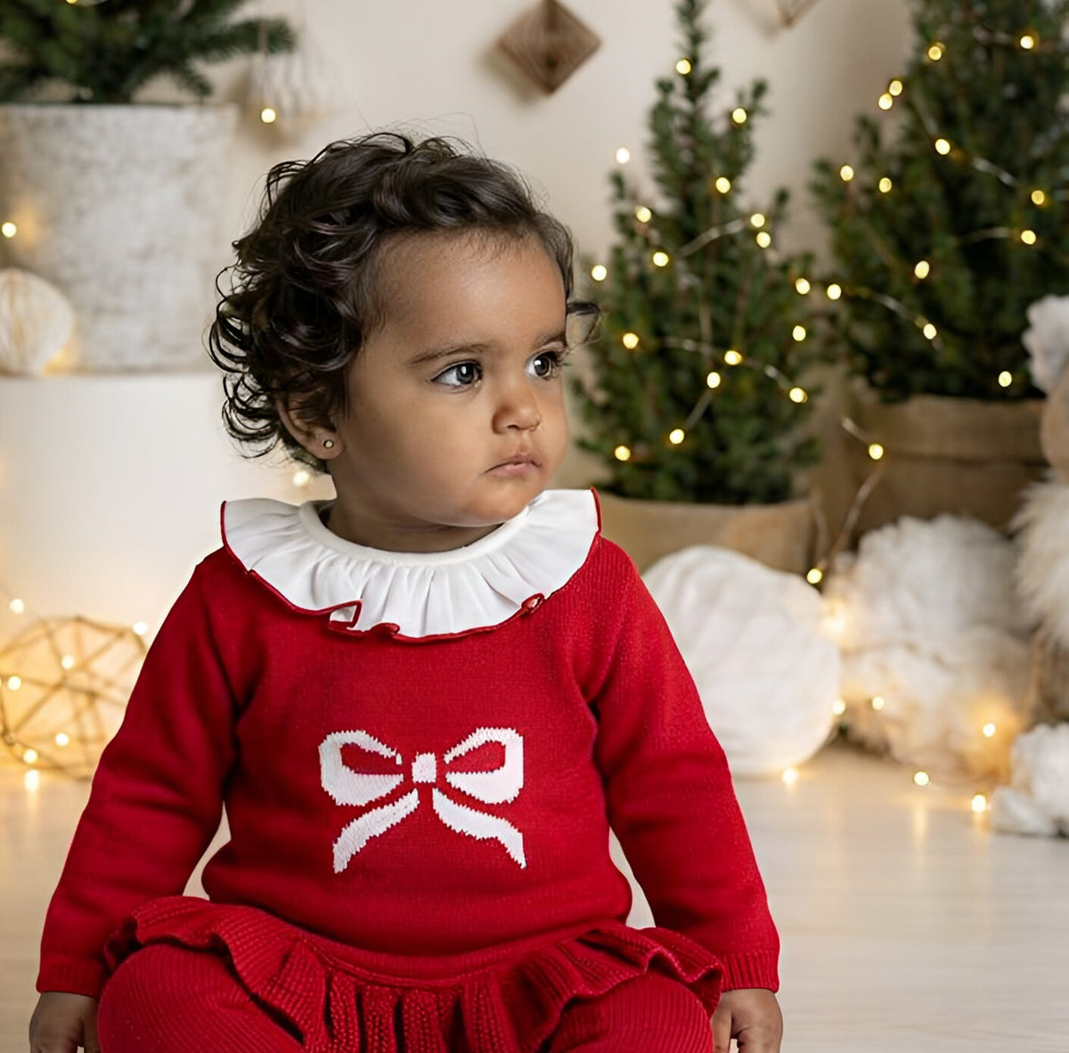 Red Bow trouser Suit