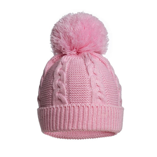 Cable Knit Pink hat with