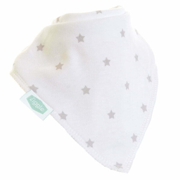White with Grey Stars Bib