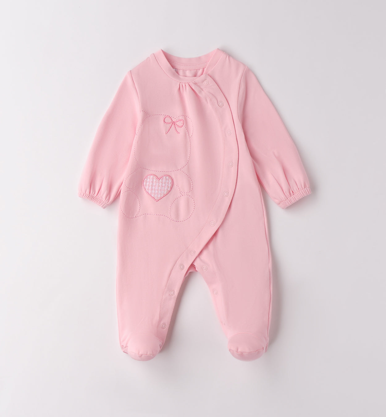 Girls Pink Heart Babygrow