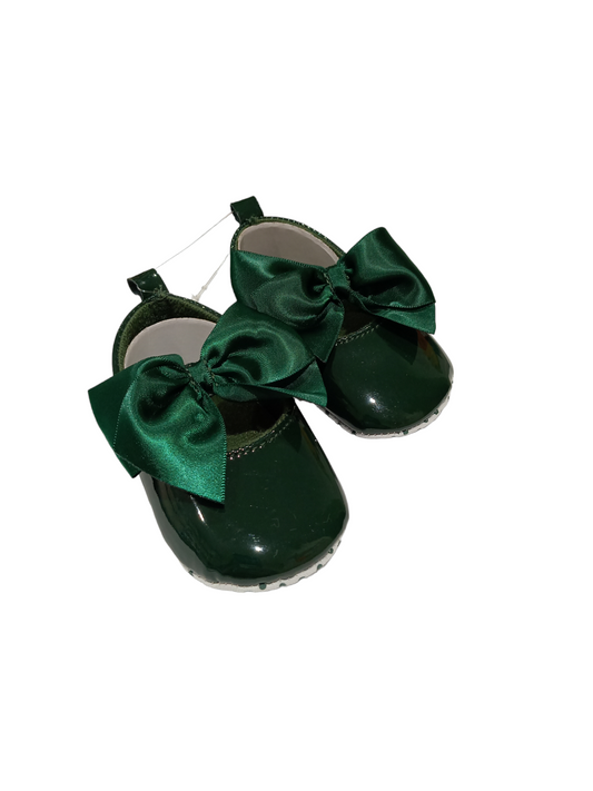 Green baby girl shoes