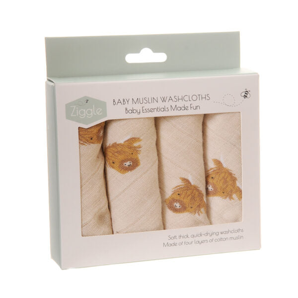 Highland Cow Washcloths