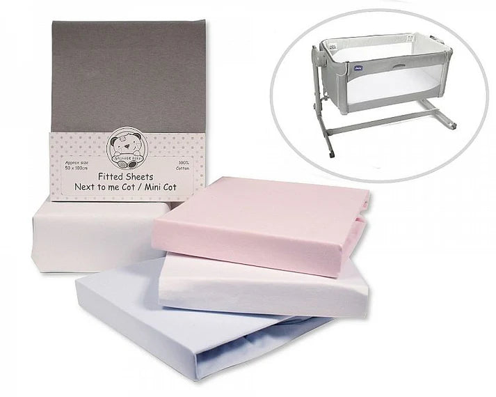 Cotton Next-To-Me Crib Sheets - Fitted - 2 Pack