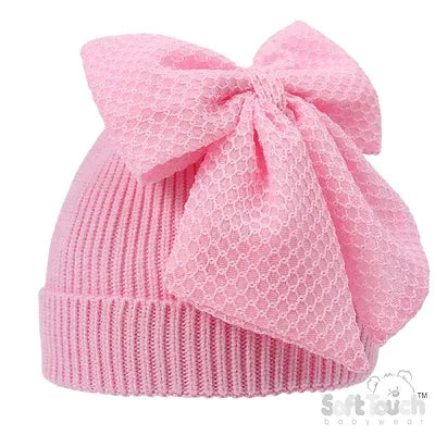 Pink Chenille Ribbed Hat