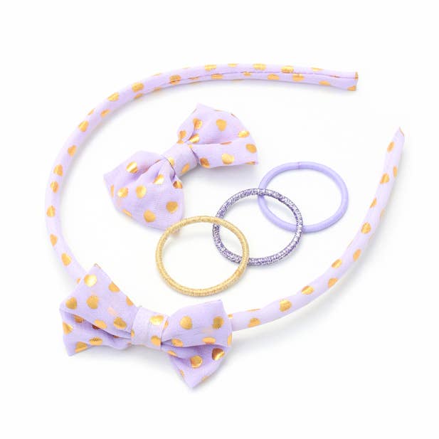 Bow Aliceband, Clips and Small Elastics Set