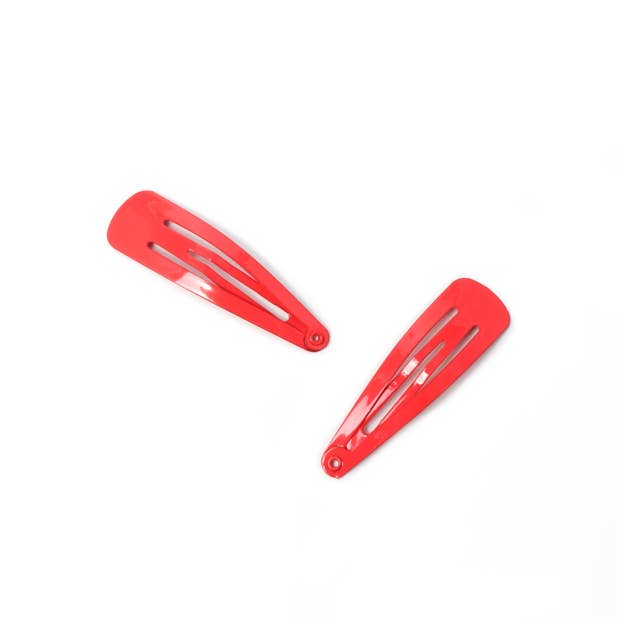 Red Clips, elastic band and gingham aliceband set