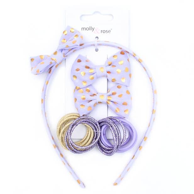 Bow Aliceband, Clips and Small Elastics Set