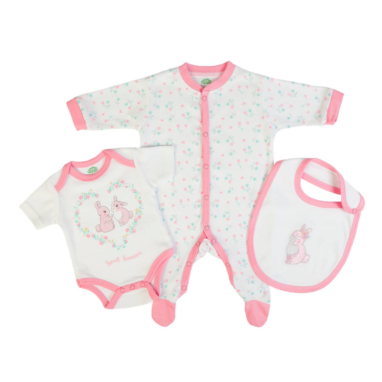 Sweet Bunnies Babygrow Gift Set