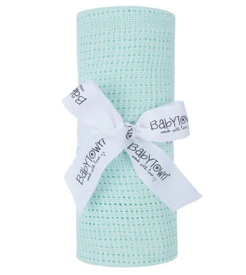 Baby Gift Soft Handle Mint Cellular Soft shawl