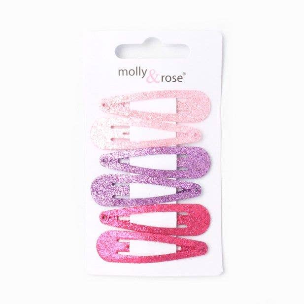 6 Glitter Hair Clips