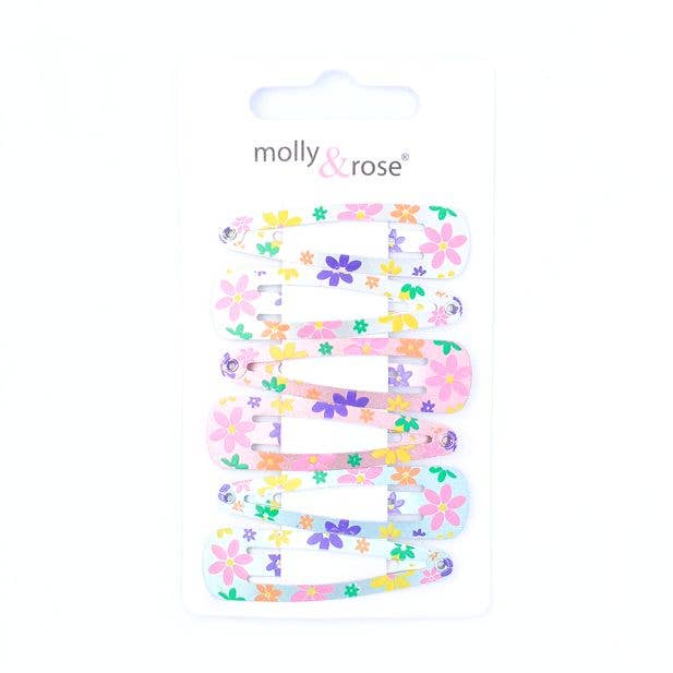 6 Metallic Daisy Hair Clips