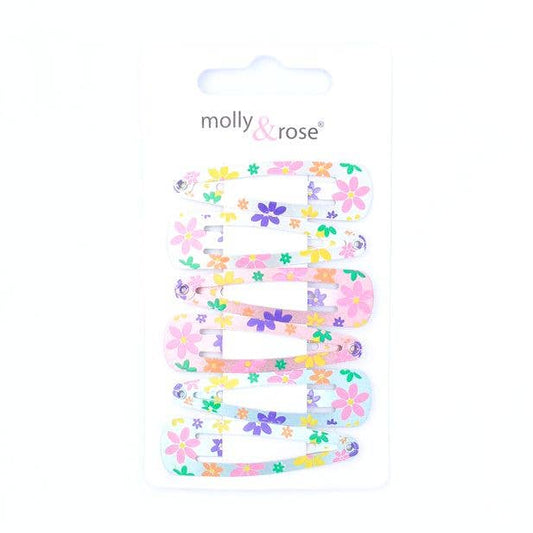 6 Metallic Daisy Hair Clips