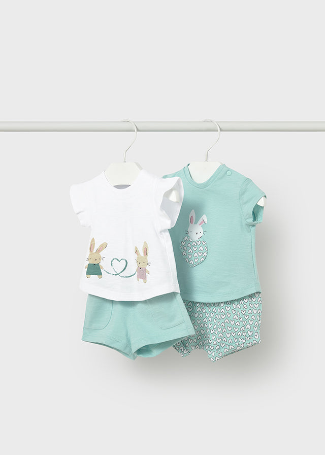 Double Set Shorts & T-Shirt Piece Set