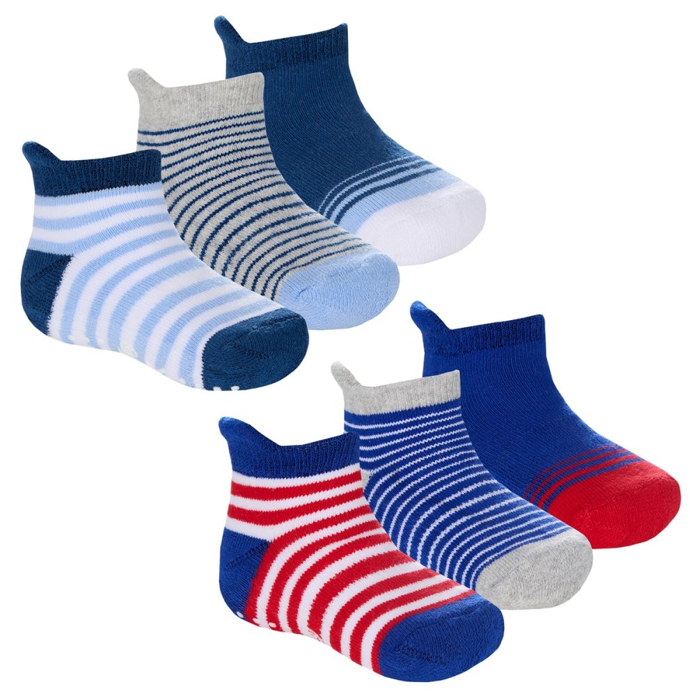 Baby Boys 3 Pack Terry Trainer Liner Socks With Grippers