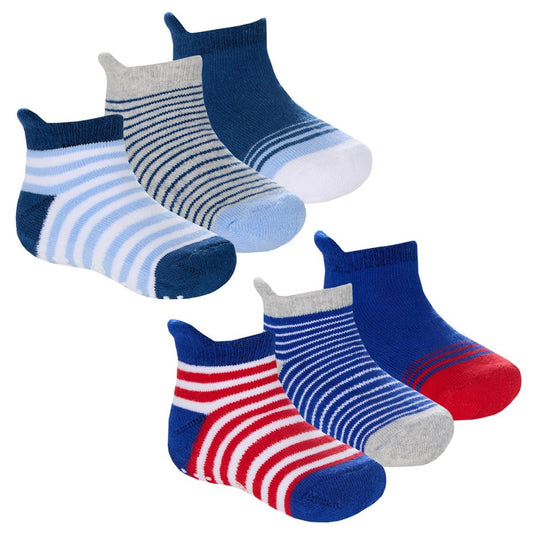 Baby Boys 3 Pack Terry Trainer Liner Socks With Grippers