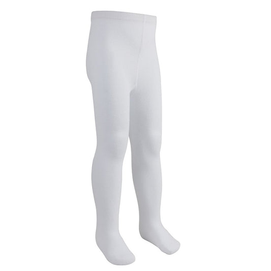 Girls Plain White Cotton Rich Tights
