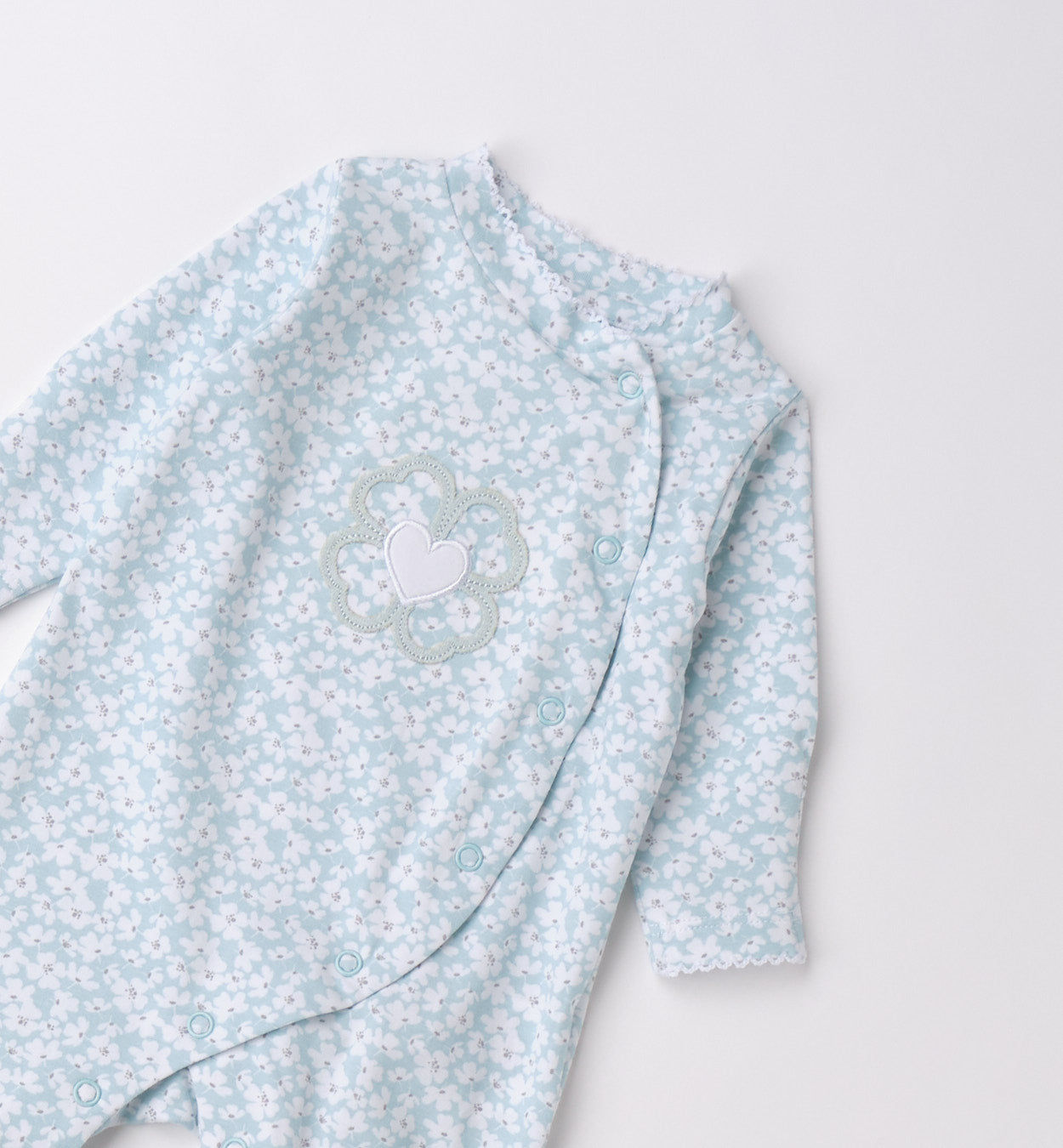 Girls Blue Floral Babygrow