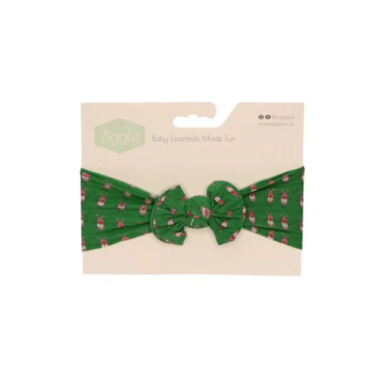 Green Reindeer Turban Bow Headband