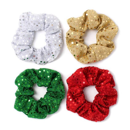 Regular - Christmas colour sequin scrunchie. Dia.10cm