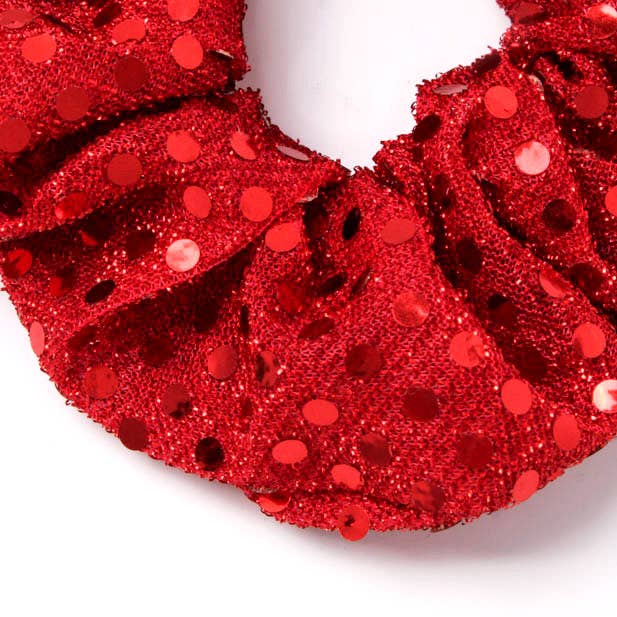 Regular - Christmas colour sequin scrunchie. Dia.10cm