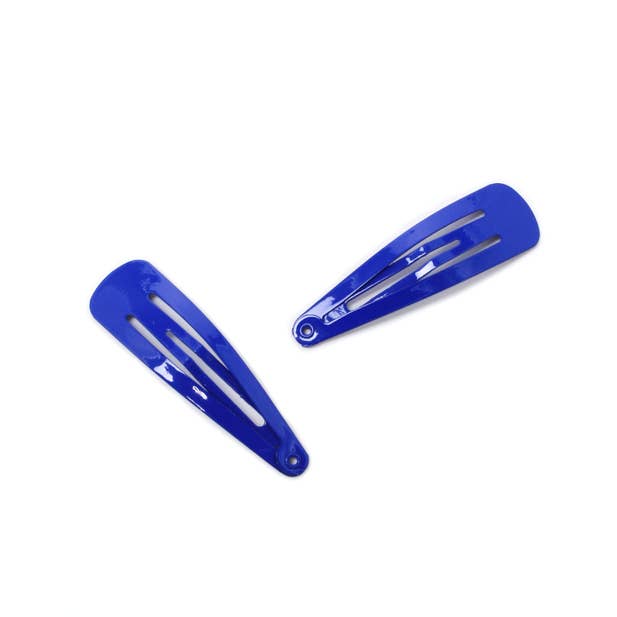 Royal Blue Clips, elastic bands and gingham aliceband set