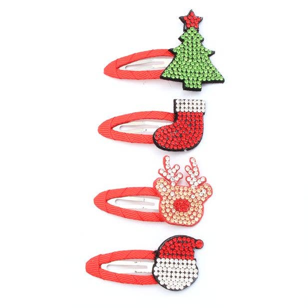 Clipstrip of 12 Assorted Christmas Diamante Sleepies