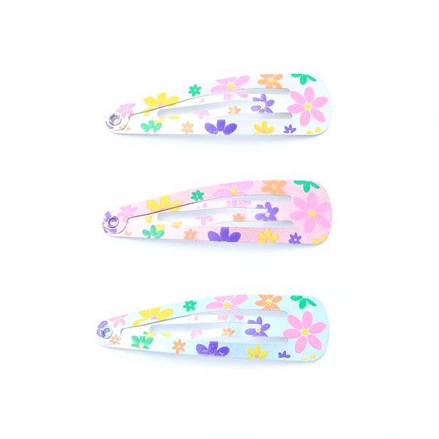 6 Metallic Daisy Hair Clips