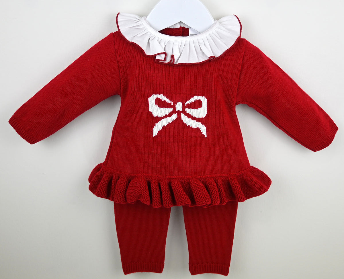 Red Bow trouser Suit