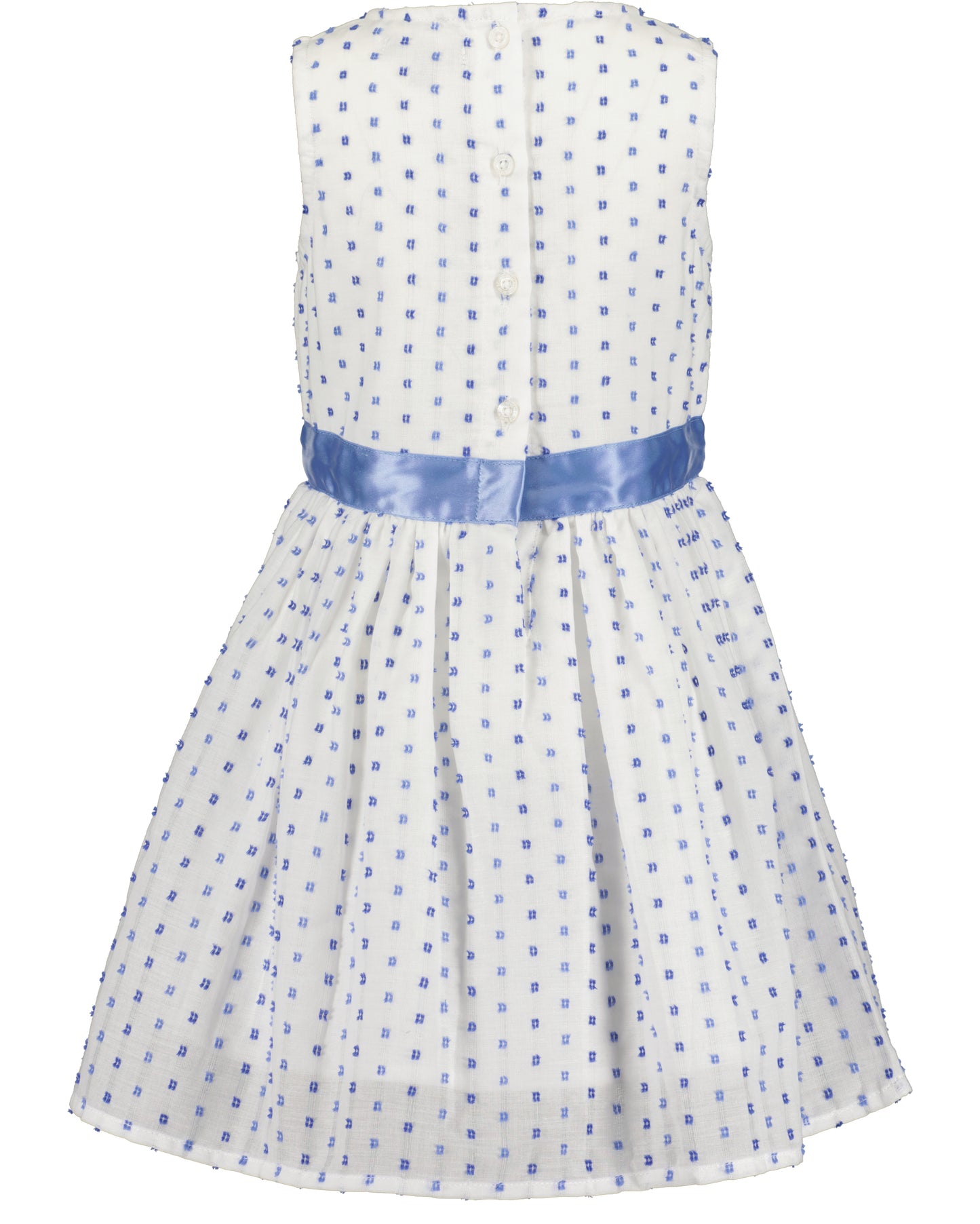 Girls White & Blue Dress