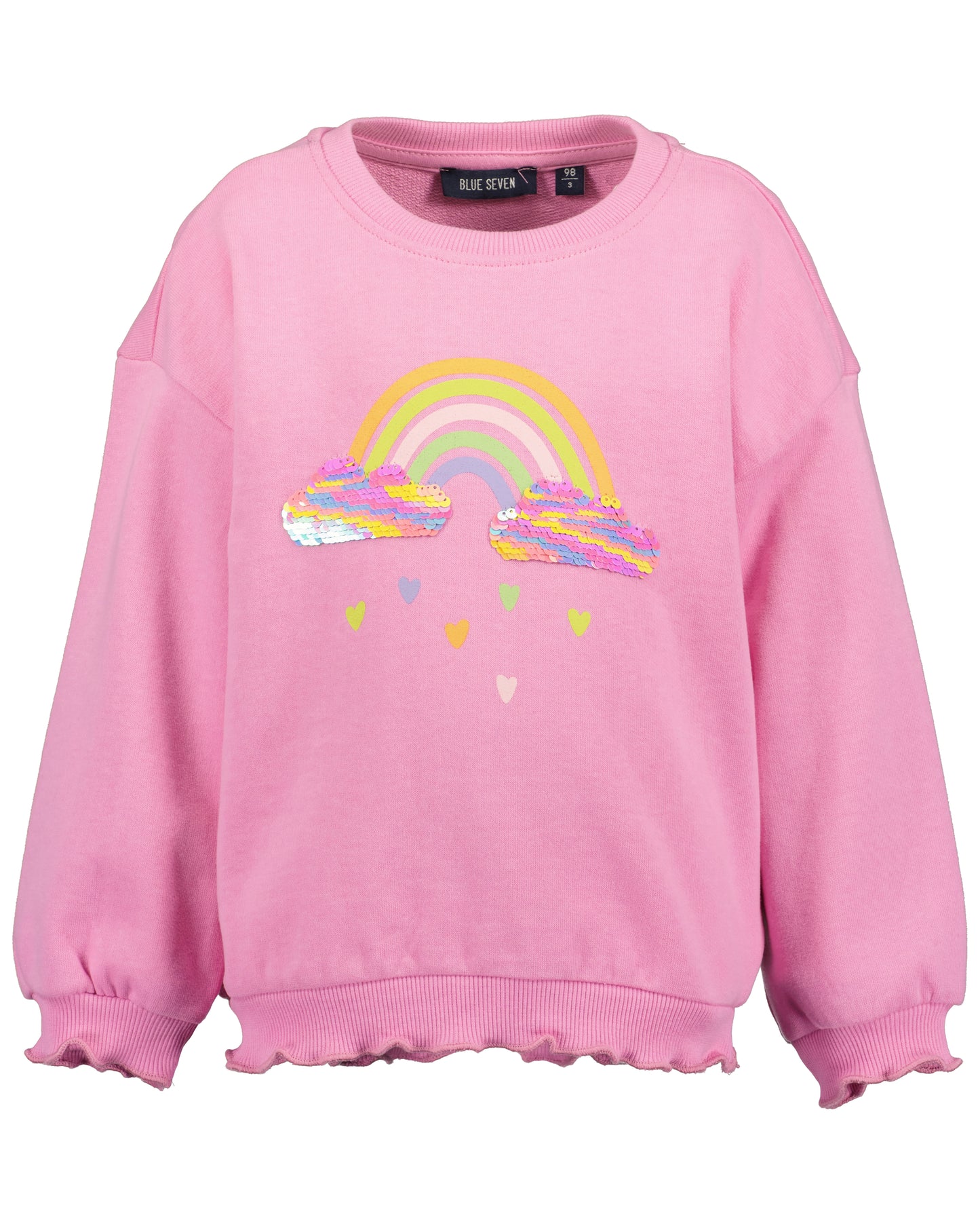 Girls Pink Rainbow Jumper