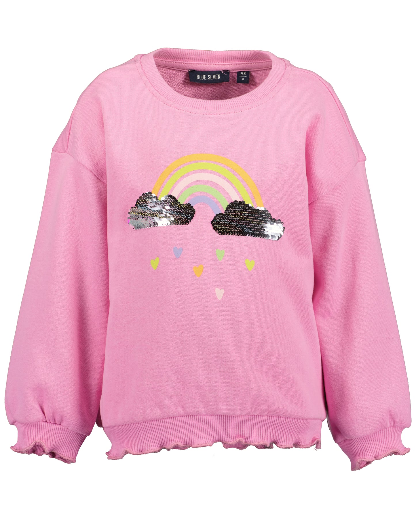Girls Pink Rainbow Jumper