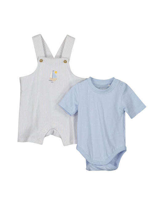 Baby Boys Blue Dungaree Set