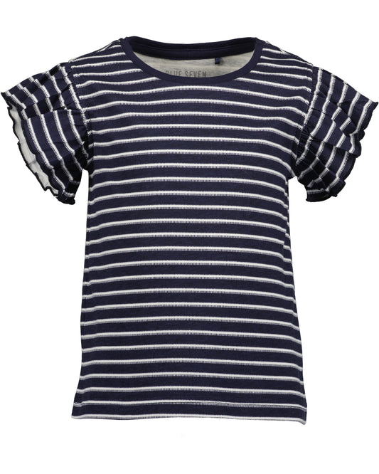 Navy Cap Sleeved Top