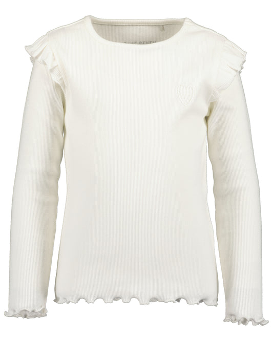 Girls White Ribbed Top