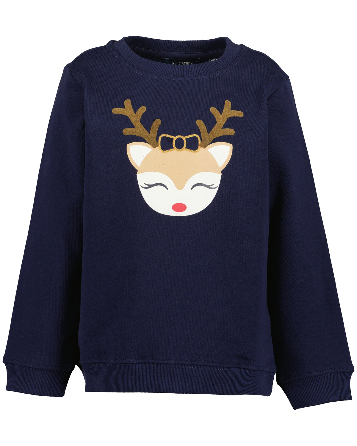Girls Navy Christmas Jumper