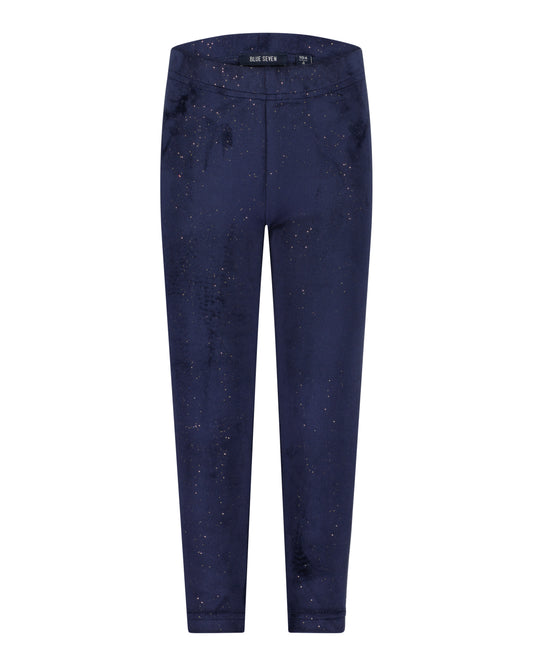 Girls Navy Sparkle Leggings