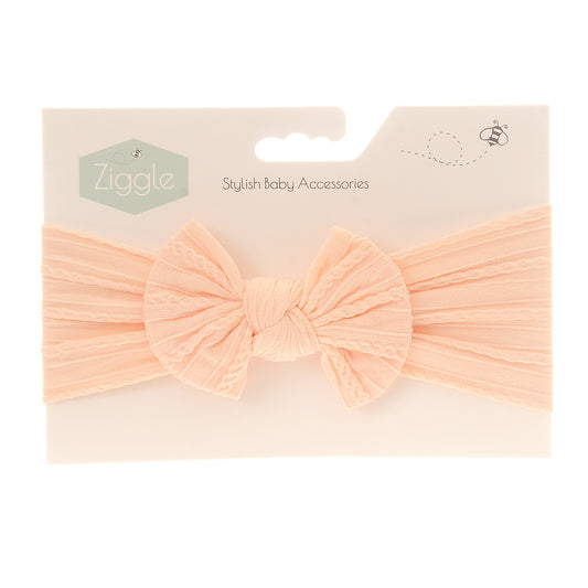 Soft Peach Top Bow Turban Headband