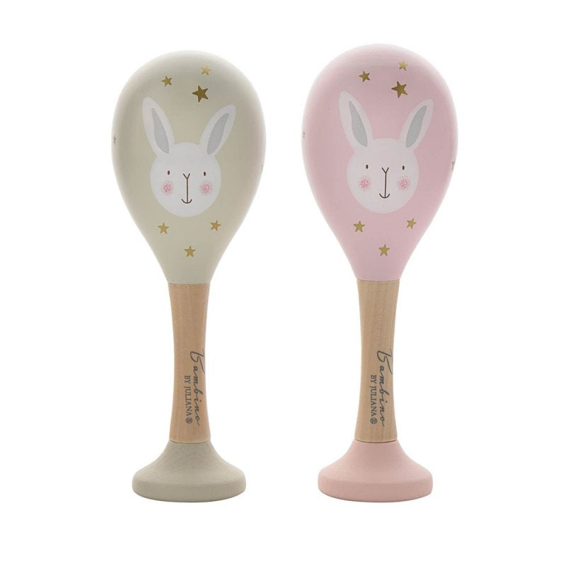 Bambino Wooden Maracas Rabbit set of 2
