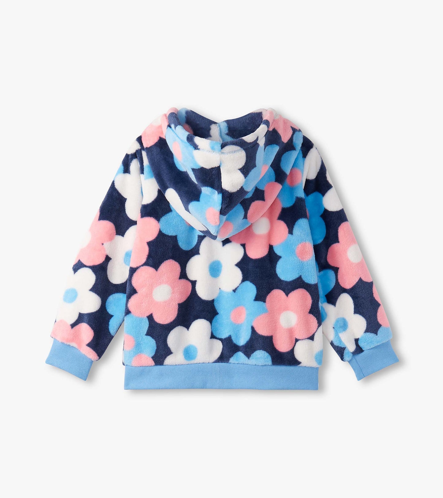 Big Flowers Fleece Zip Up Hoodie