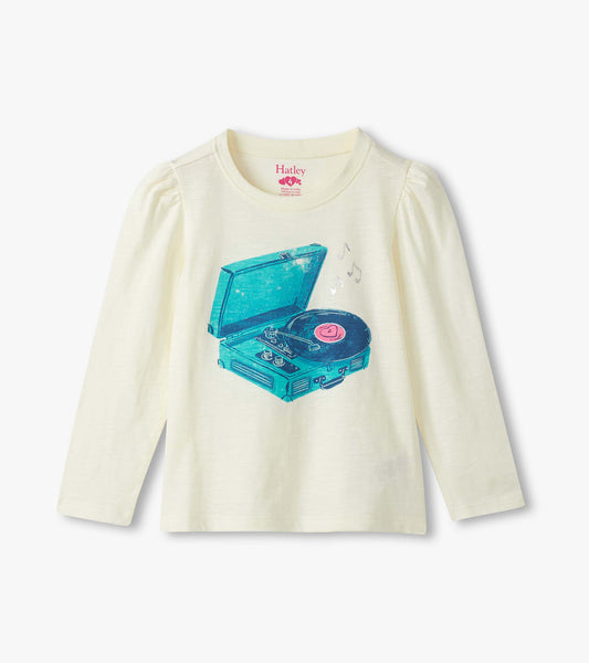 Record Player Puff Sleeve Top