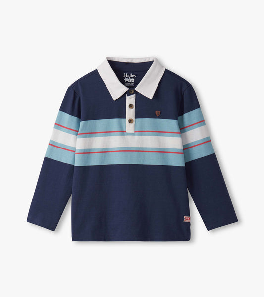 Blue Stripes Polo Top