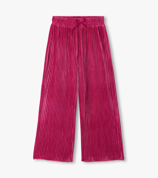 Pleated Velour Relaxed Pants
