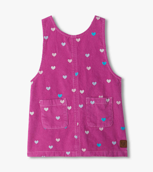 Tint Heart Embroidered Cord Pinafore