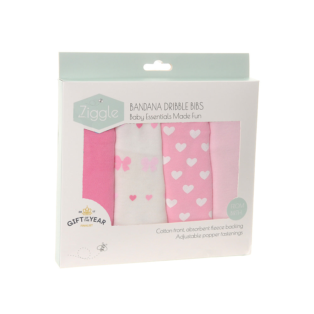 Hearts and Bows Bib Set