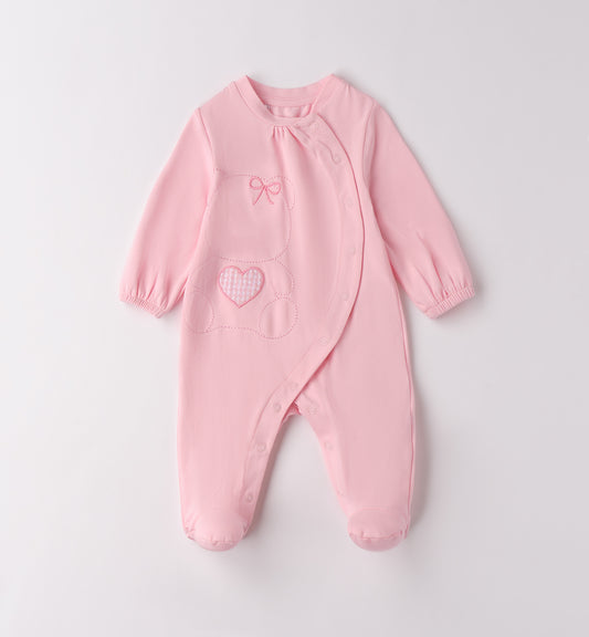 Girls Pink Heart Babygrow