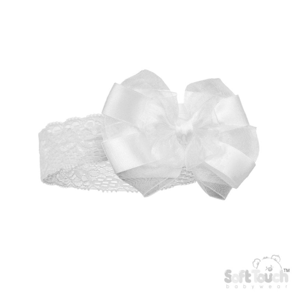Baby Cream Lace Headband with Bow