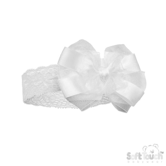Baby Cream Lace Headband with Bow